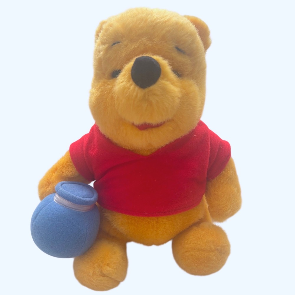 Vintage 1994 Mattel Disney Winnie The Pooh Plush Bear Holding Honey Pot 10"
